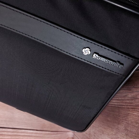 Vintage Samsonite Laptop Bag Black Nylon Leather Travel Bag - Picture 13 of 16